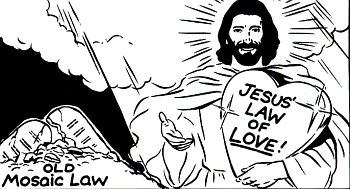 Mosaic Law compared to Jesus' law of love.