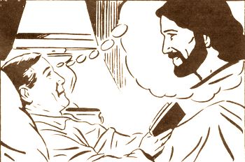 Man beholding Jesus just before sleep